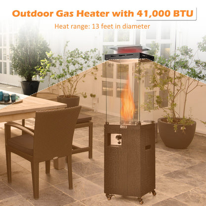 Calentador de patio de propano de 41 000 BTU con capota metálica - Negro