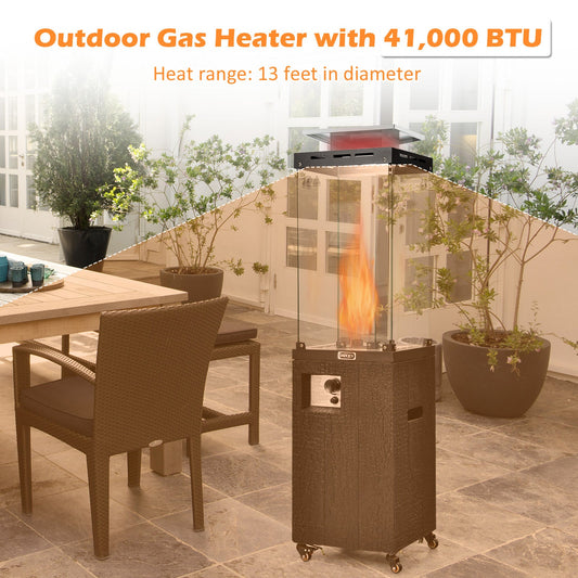 41 000 BTU Propane Patio Heater with Metal Hood-Black - Tampa Home & Garden Store