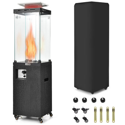 Calentador de patio de propano de 41 000 BTU con capota metálica - Negro