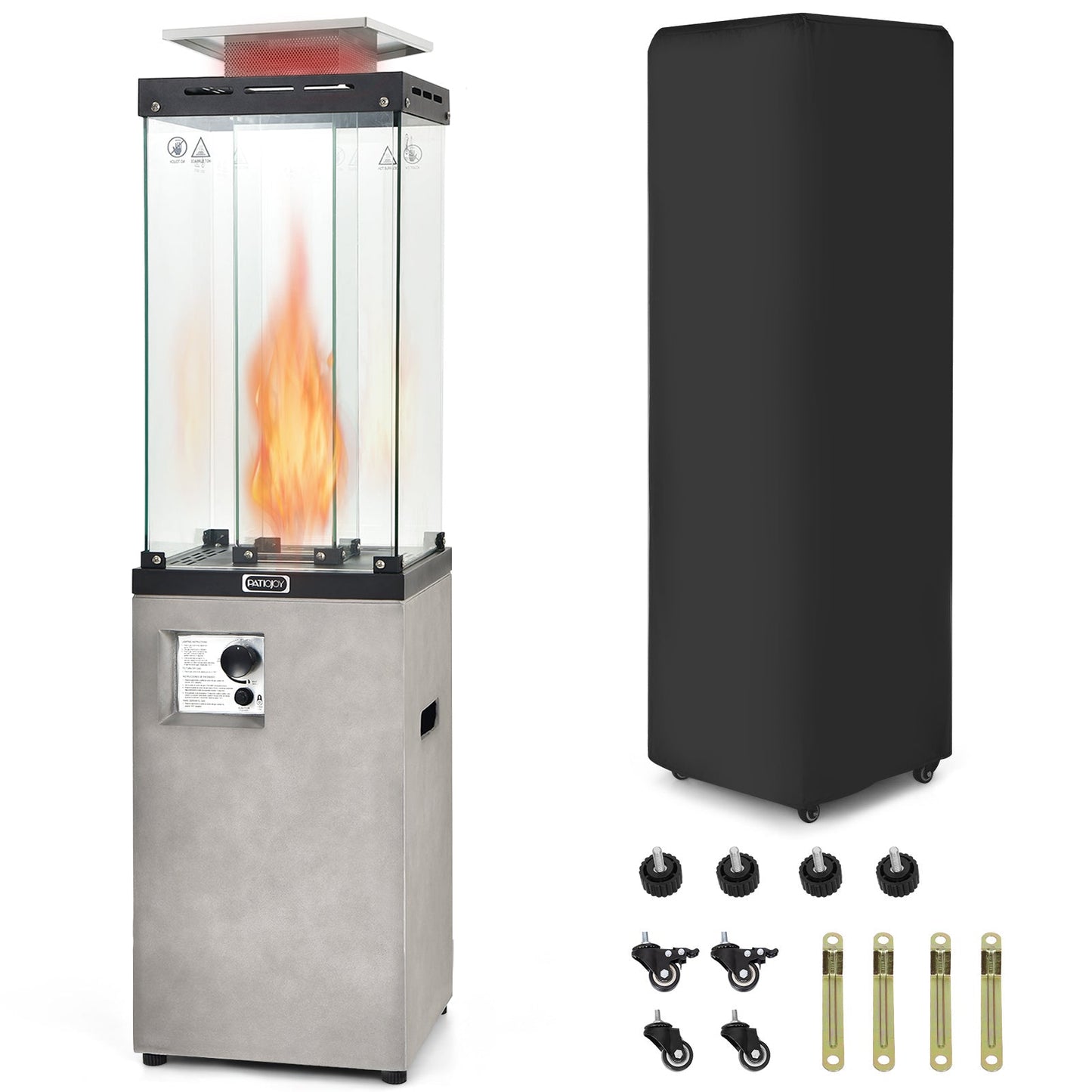 Calentador de patio de propano de 41 000 BTU con capota metálica - Negro