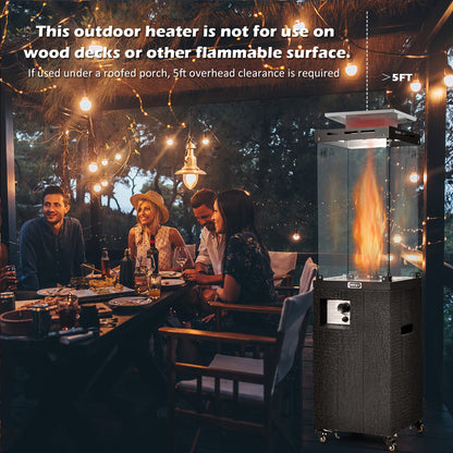 Calentador de patio de propano de 41 000 BTU con capota metálica - Negro