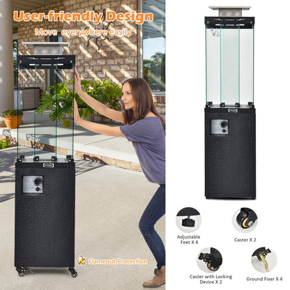 Calentador de patio de propano de 41 000 BTU con capota metálica - Negro