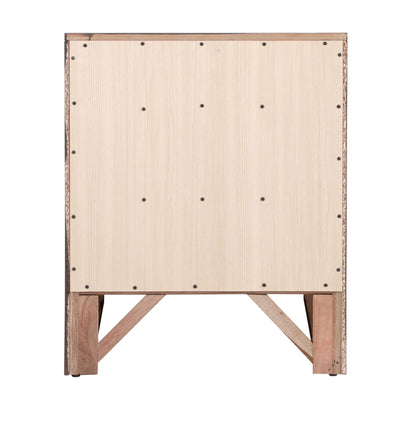 Modern design nightstand HouseOfZazla natural veneer with molded resin accents on Tampa Home & Garden Store