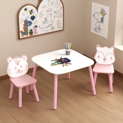 Toddler table and chair set, wooden desk with animal backrest, pink, Unique Piece Furniture on Tampa Home & Garden Store