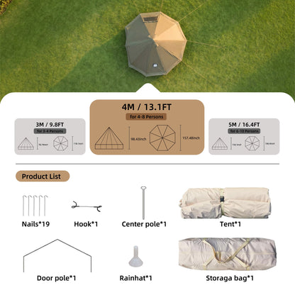 Premium Four Season Bell Tent And Stove Jack