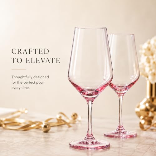 Monet Magenta Stemmed Wine Glasses Set Of Two