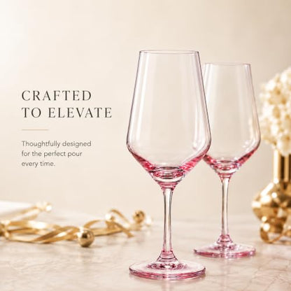 Monet Magenta Stemmed Wine Glasses Set Of Two