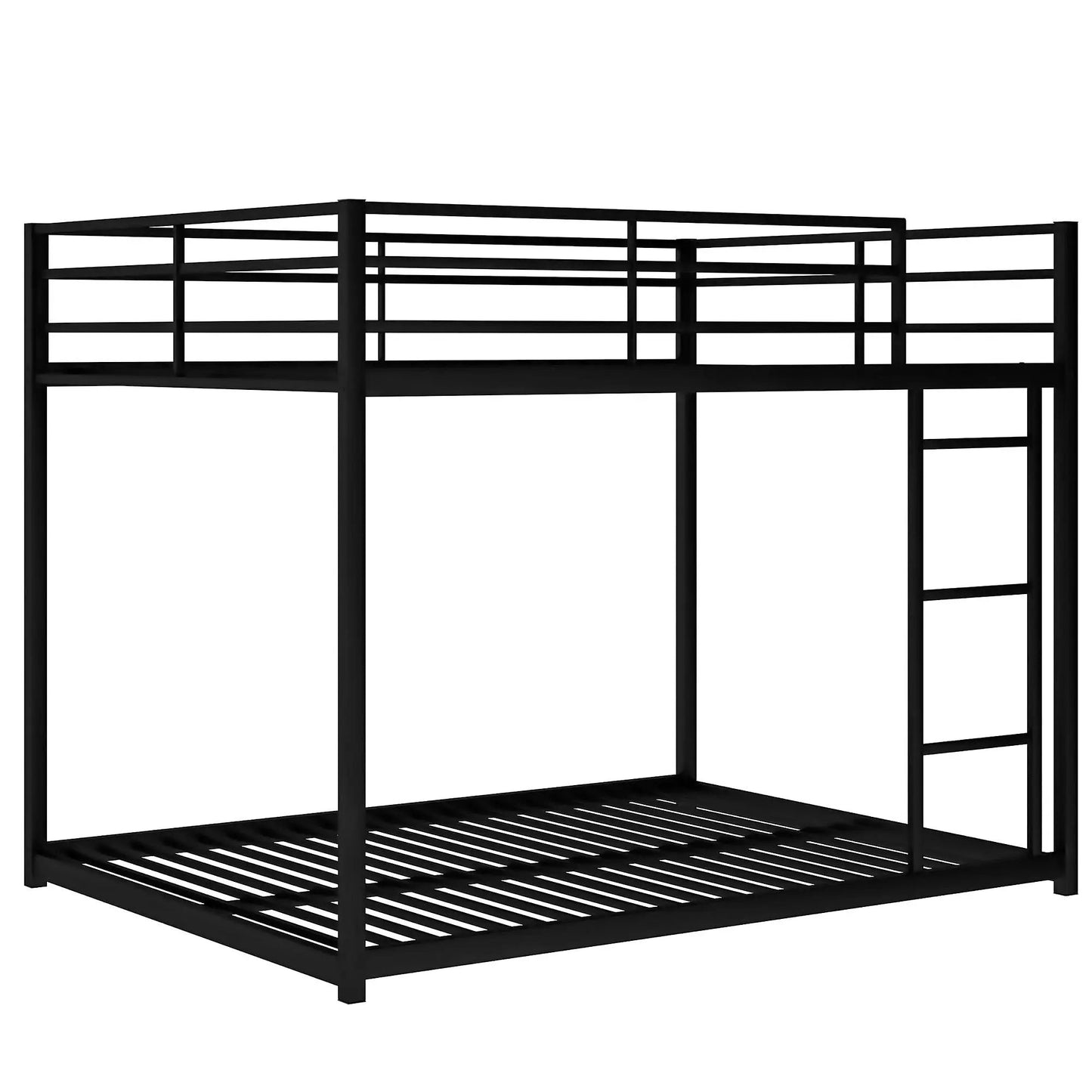 Metal bunk bed frame, low bunk with ladder, black metal finish by Unique Piece Furniture on Tampa Home & Garden Store