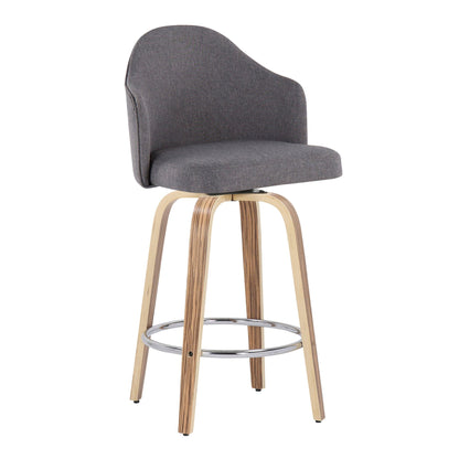 Ahoy gray mid-century counter stool set of 2 with wood legs on Tampa Home & Garden Store