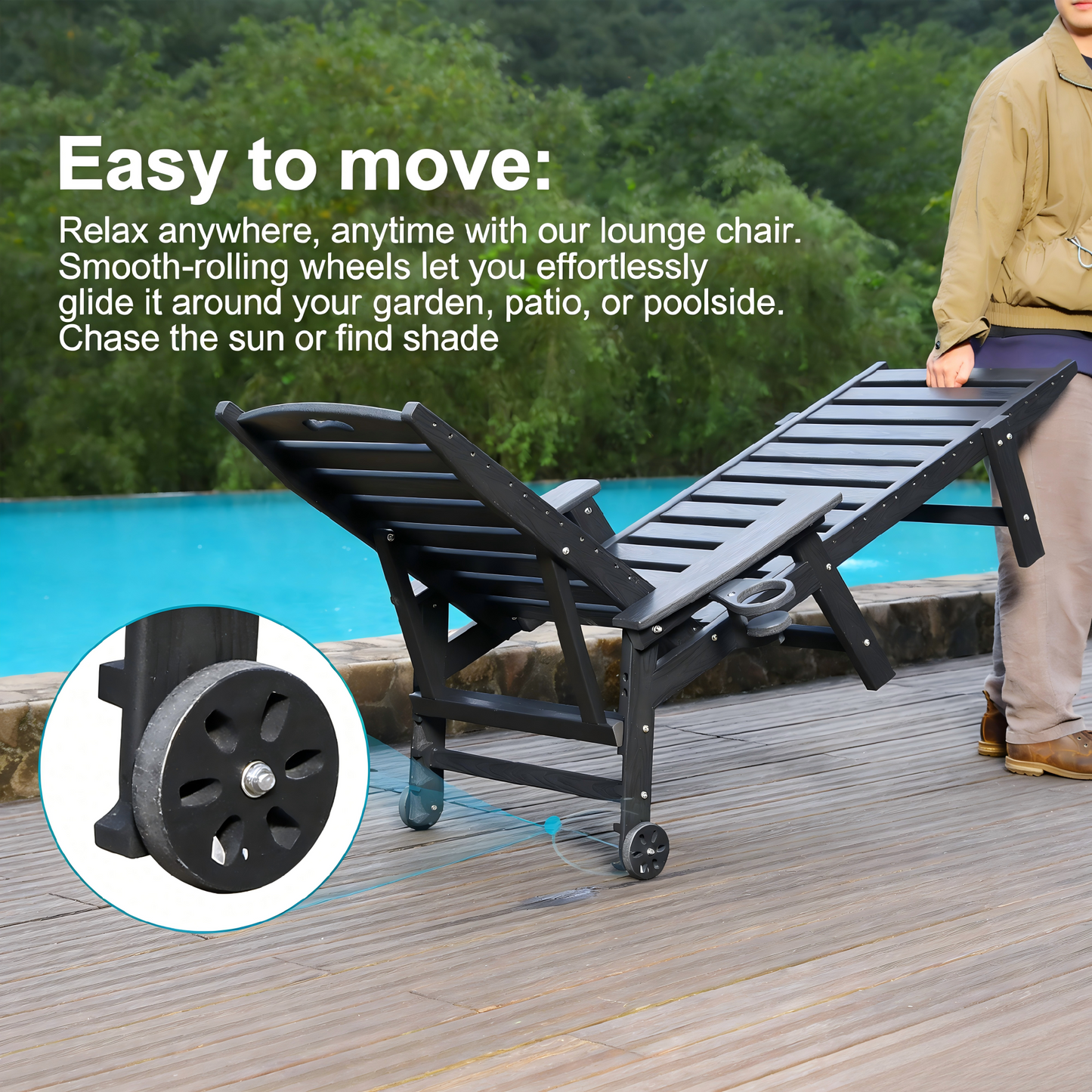 Hdpe Adjustable Chaise Lounge and Backrest
