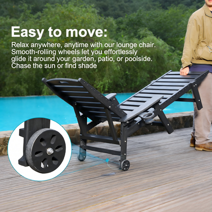 Hdpe Adjustable Chaise Lounge and Backrest