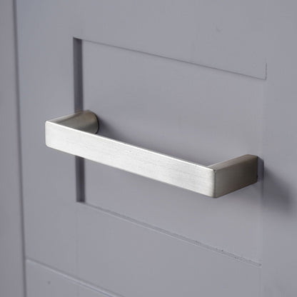 Modern bathroom vanity drawer front in light gray with brushed metal handle by HouseOfZazla on Tampa Home & Garden Store