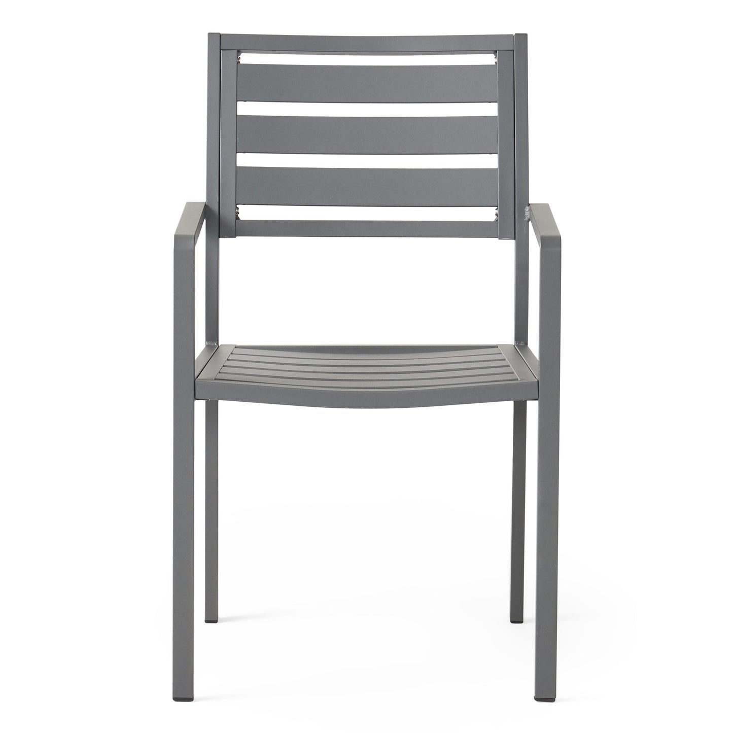 Outdoor Modern Aluminum Dining Chair Gun Metal Gray HouseOfZazla outdoor furniture on Tampa Home & Garden Store