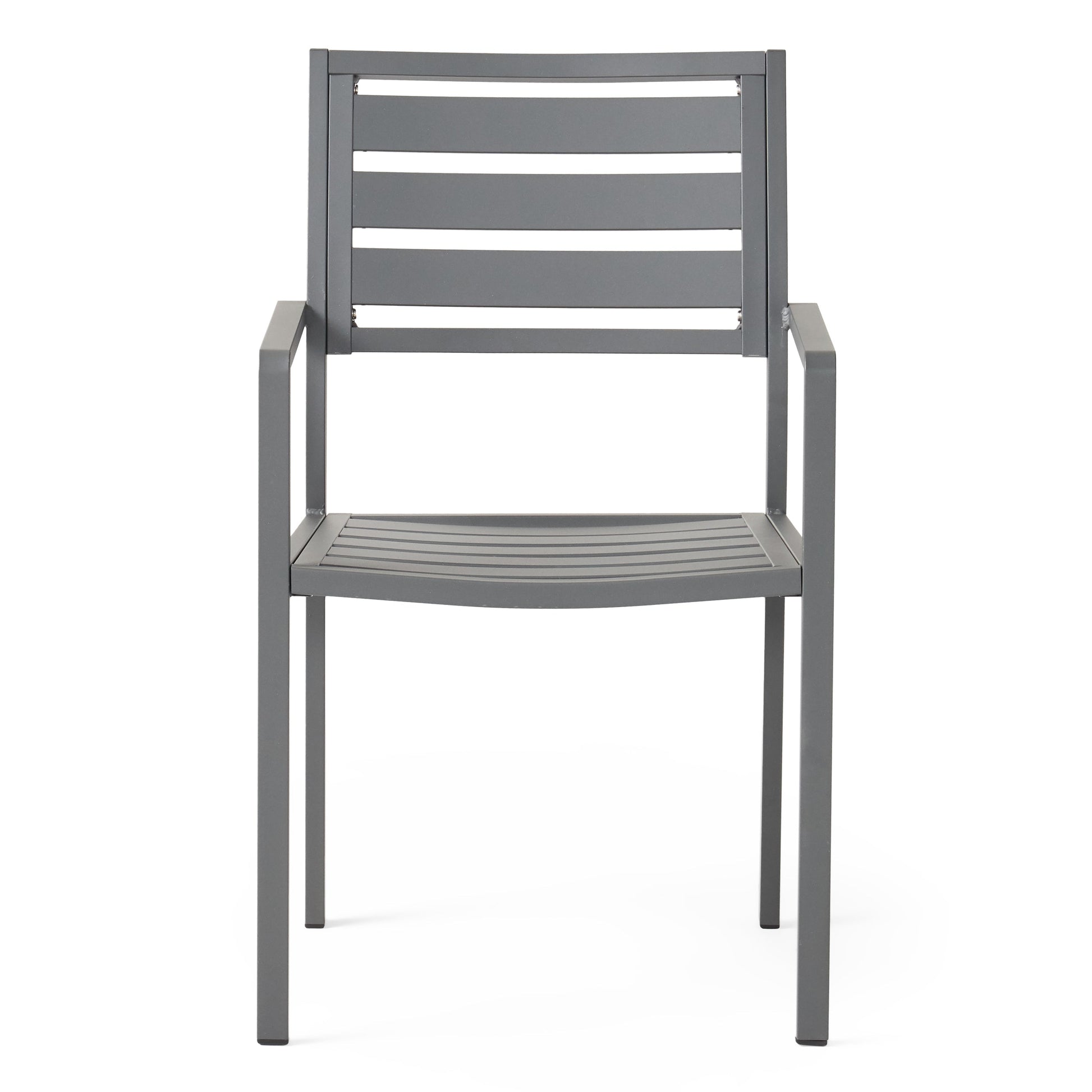 Outdoor Modern Aluminum Dining Chair Gun Metal Gray HouseOfZazla outdoor furniture on Tampa Home & Garden Store