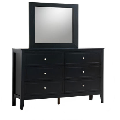 Spacious 6-drawer dresser with 1 mirror in black finish and metal hardware by HouseOfZazla on Tampa Home & Garden Store