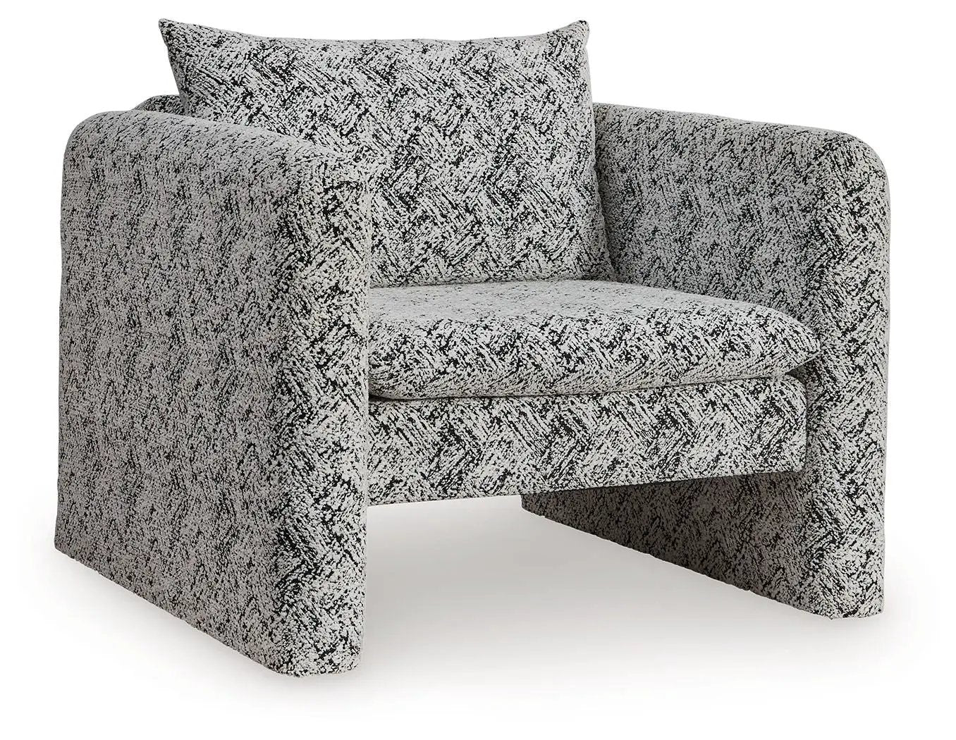 Kenbell Accent Chair Black and White Geometric
