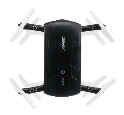 JJRC H37 Elfie foldable mini selfie drone with black body and white propellers on Tampa Home & Garden Store