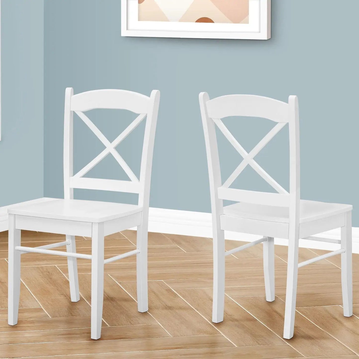 White dining chairs with X-back, set of 2, transitional style, Unique Piece Furniture on Tampa Home & Garden Store
