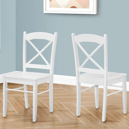 White dining chairs with X-back, set of 2, transitional style, Unique Piece Furniture on Tampa Home & Garden Store