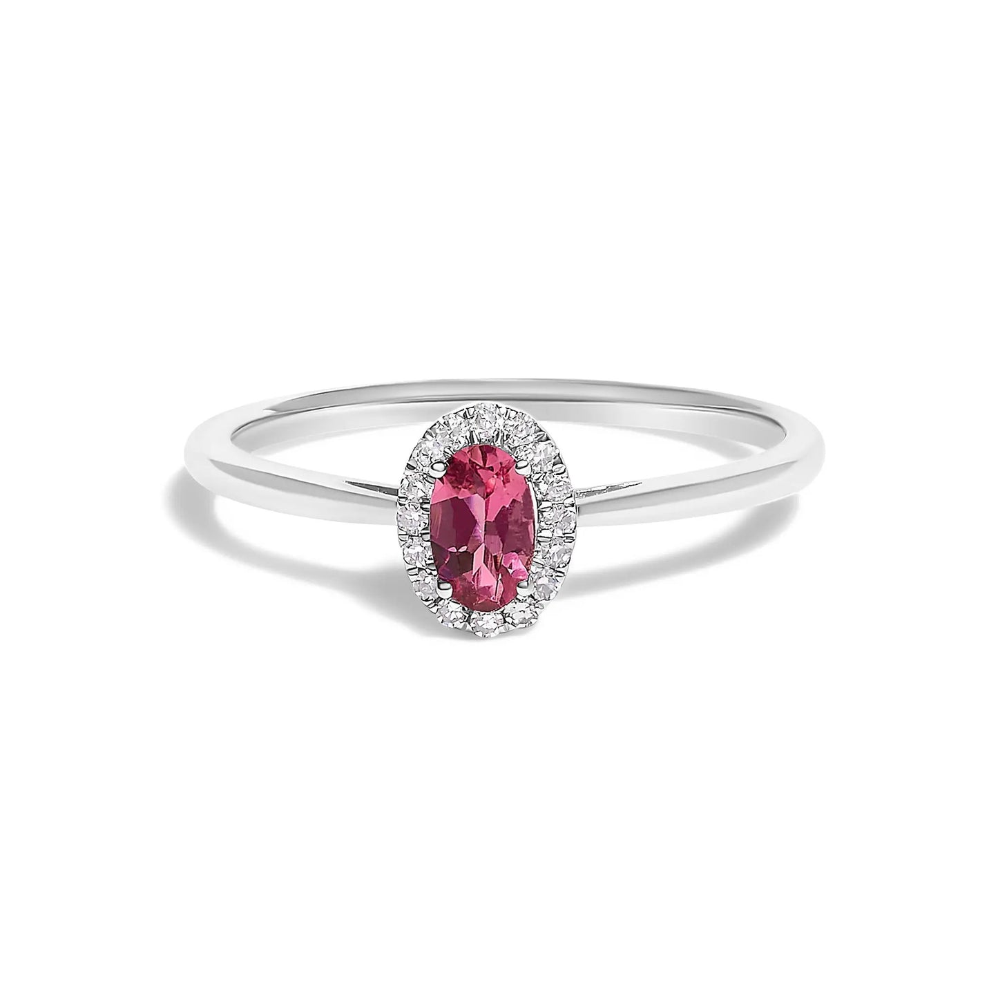 10K white gold oval amethyst halo ring with diamond accents, size 6.5 on Tampa Home & Garden Store