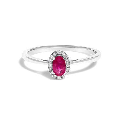 10K white gold ring with oval purple amethyst in diamond halo, size 6.5 on Tampa Home & Garden Store