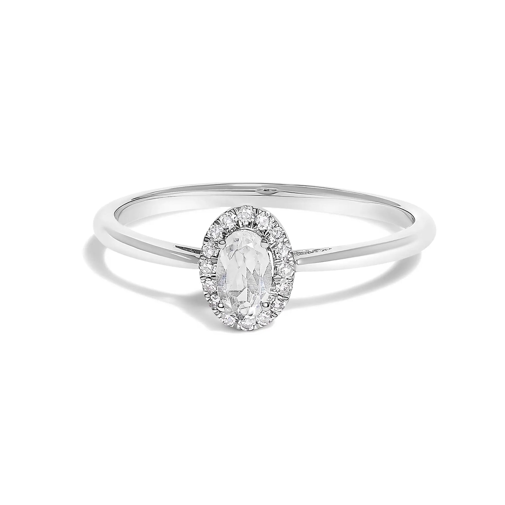 10K white gold oval purple amethyst halo ring with diamond accents, size 6.5, Bids.com on Tampa Home & Garden Store