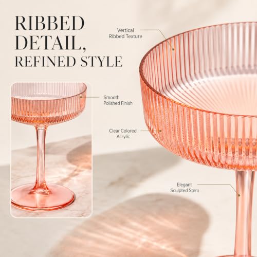 Madrid Acrylic Champagne Coupe Glasses Set of 8