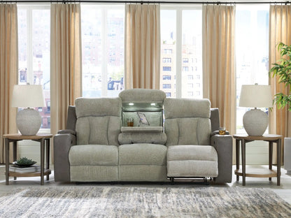 WhipLash power reclining sofa with adjustable headrest in sisal fabric on Tampa Home & Garden Store