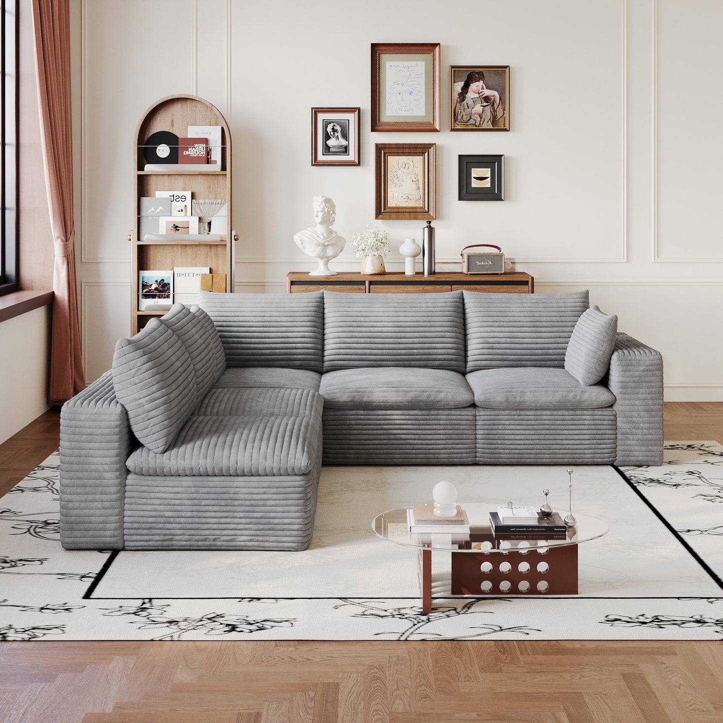 Modular Cloud Sofa and Corduroy Plush Seating