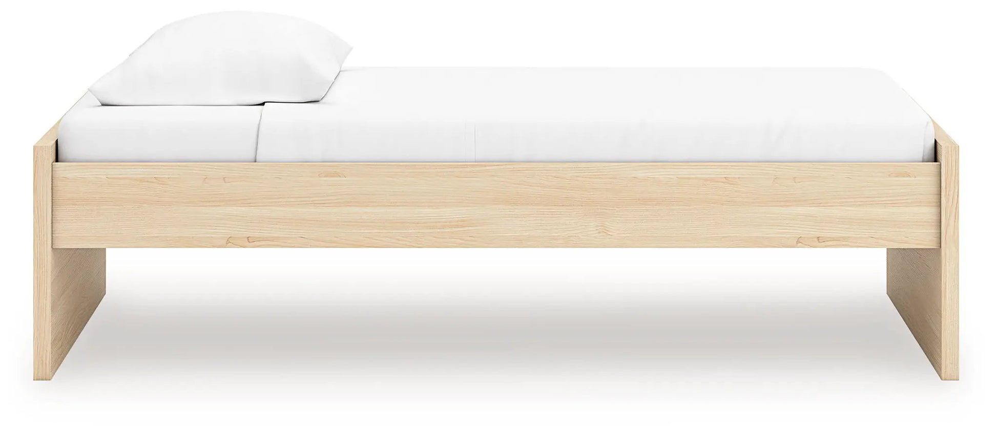 Onita Platform Bed by Unique Piece Furniture in light natural wood with white mattress on Tampa Home & Garden Store