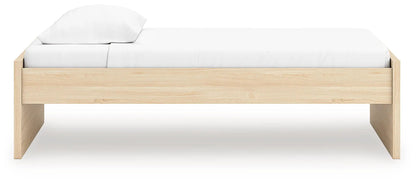 Onita Platform Bed by Unique Piece Furniture in light natural wood with white mattress on Tampa Home & Garden Store