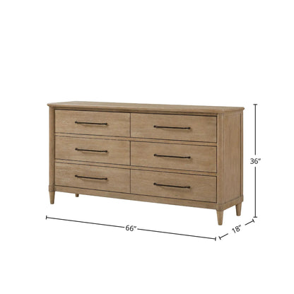 6 Drawer Dresser In Sand With Cedar Lined Bottom