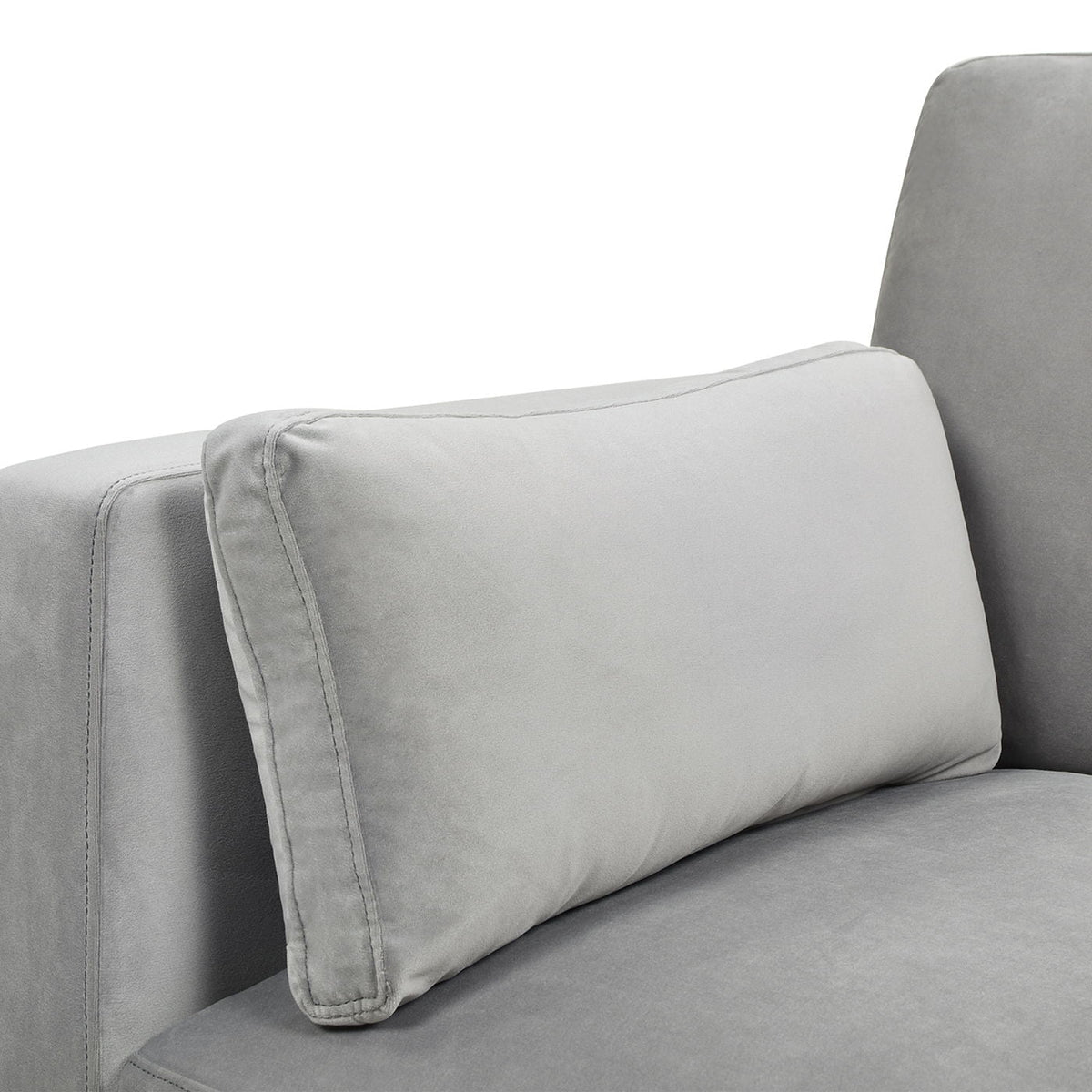 Modern Farmhouse Arm Chair with Reversible Cushions in light grey fabric upholstery on Tampa Home & Garden Store