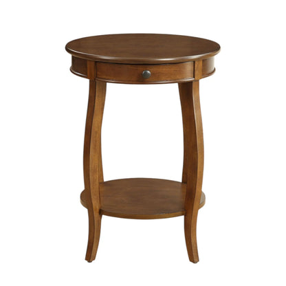 Alysa Walnut Accent Table With Round Top