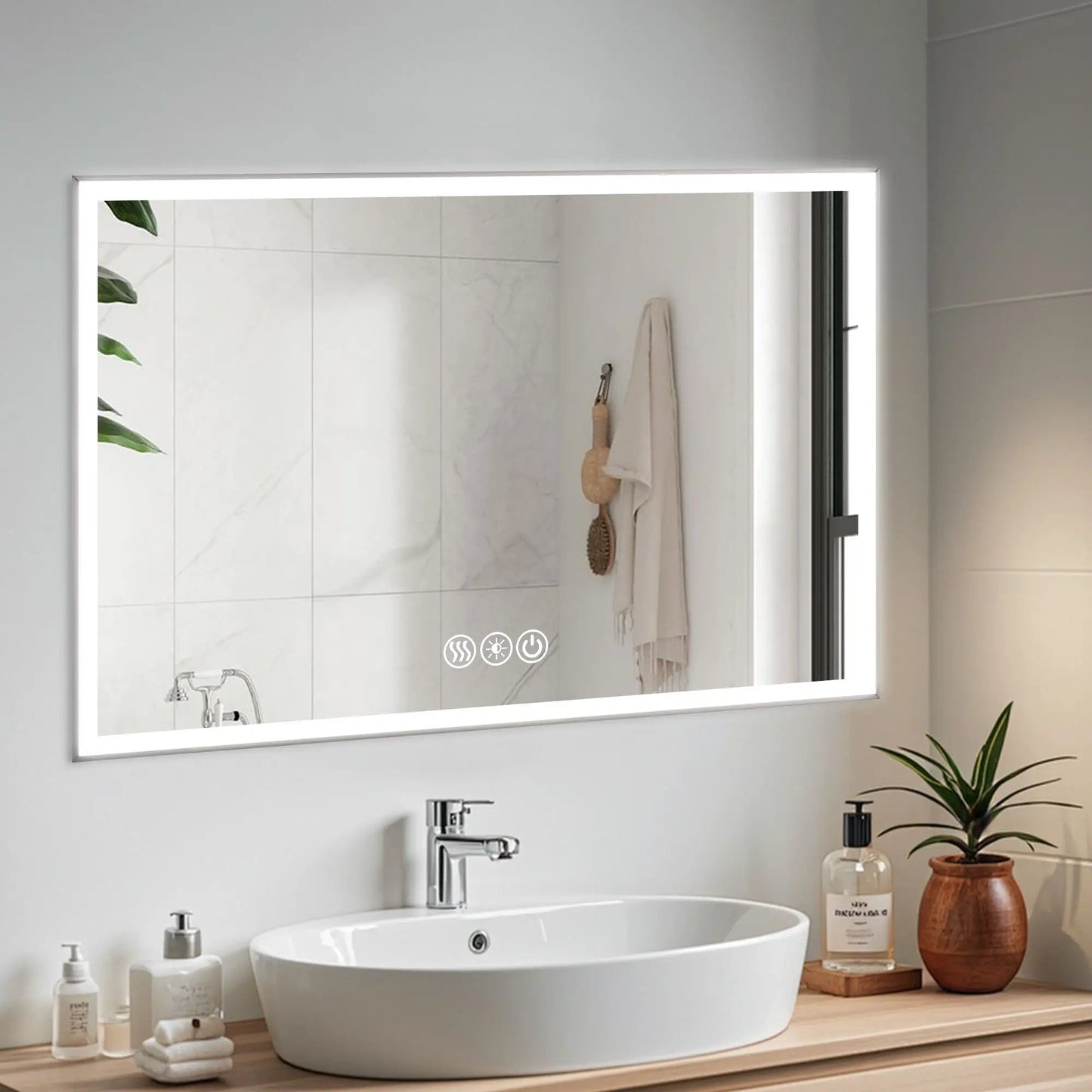 Modern LED Vanity Mirror with Aluminum Frame
