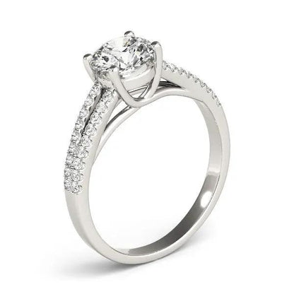 14k white gold split-shank ring, round diamond engagement, 1 1/8 cttw, pavé shank, Bids.com on Tampa Home & Garden Store