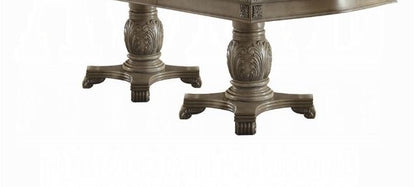 Chateau De Ville Dining Table with double pedestal base in oak, ornate carved legs HouseOfZazla on Tampa Home & Garden Store