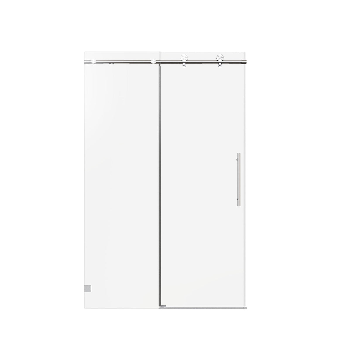 Frameless single sliding shower door by HouseOfZazla with clear glass and chrome hardware on Tampa Home & Garden Store