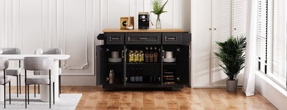 Large 54 Inch Kitchen Island and Rubber Wood