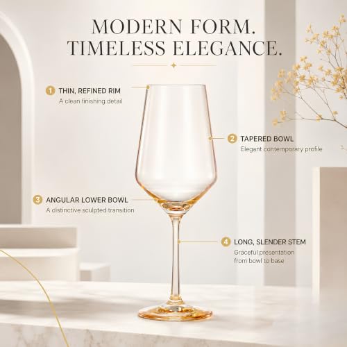 Monet Yellow Stemmed Wine Glasses Set of Two