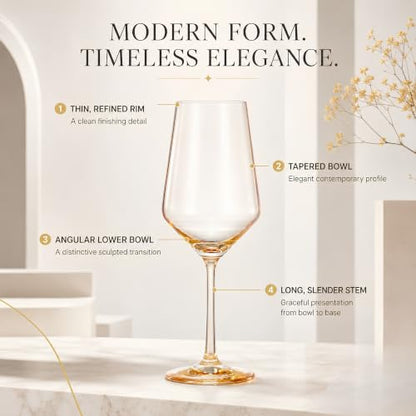 Monet Yellow Stemmed Wine Glasses Set of Two
