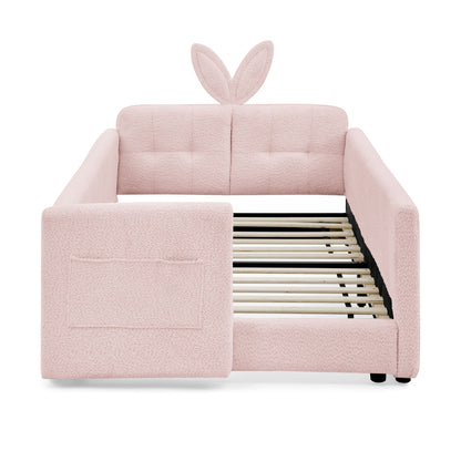 Cute Rabbit Ear Platform Bed and Safety Rail