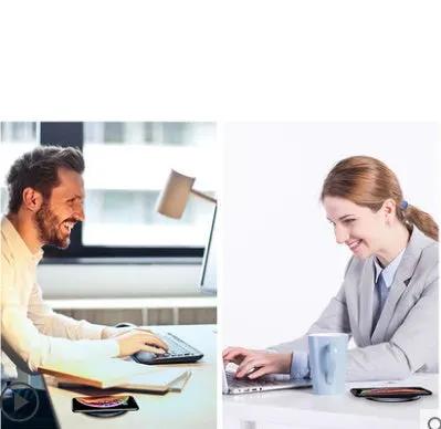 Wireless charger pad, compact fast-charge for mobile phones on a desk setup on Tampa Home & Garden Store