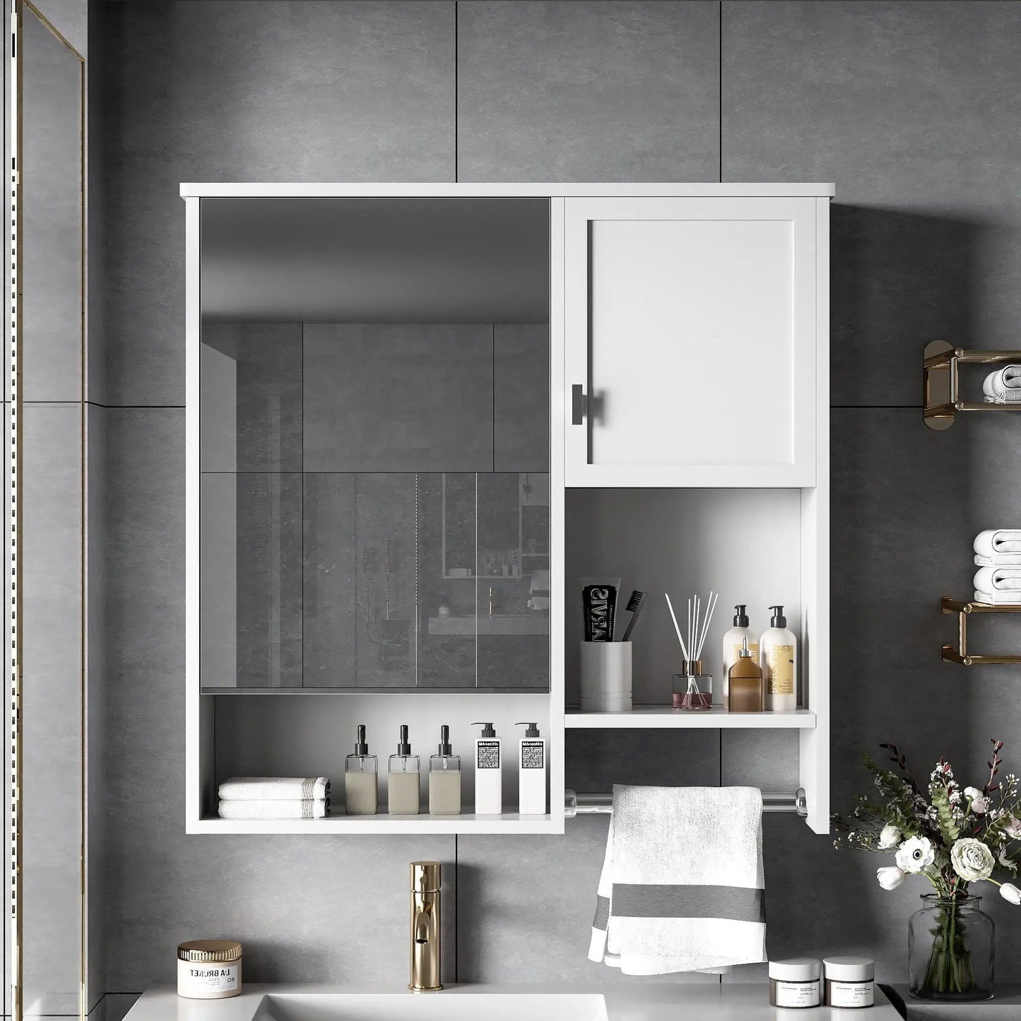 Modern Wall Mounted Bathroom Cabinet With Mirror