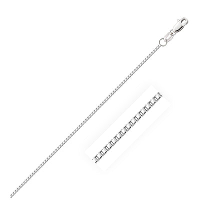 10k white gold octagonal box chain necklace 1.2mm with lobster clasp on Tampa Home & Garden Store