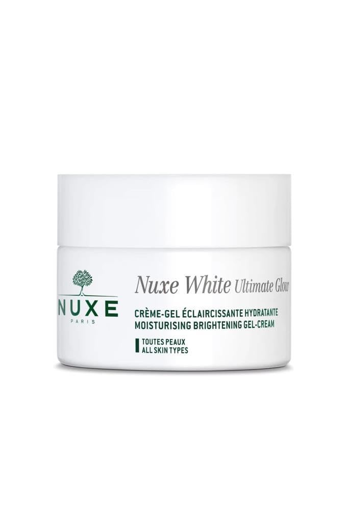 Nuxe White Ultimate Glow gel-cream jar, white container with green NUXE logo, 50 ml on Tampa Home & Garden Store