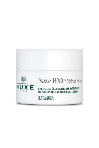 Nuxe White Ultimate Glow gel-cream jar, white container with green NUXE logo, 50 ml on Tampa Home & Garden Store