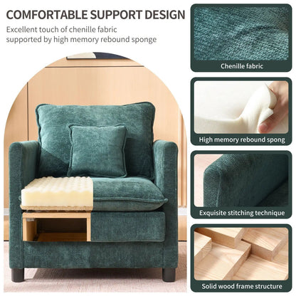 Modern Reading Armchair with Cozy Cushioned Back