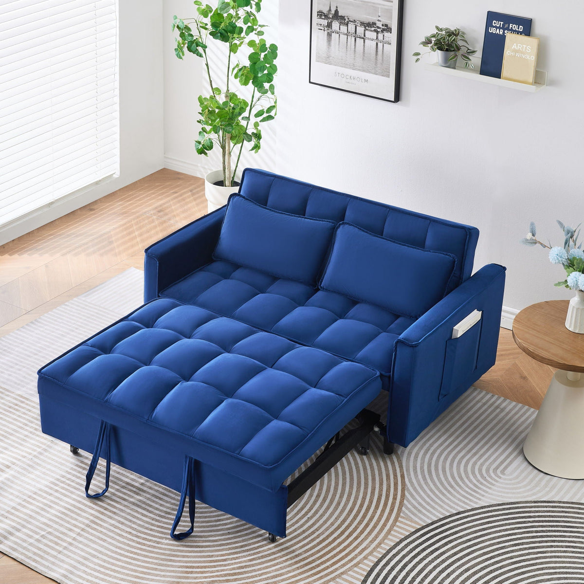 Large 3 In 1 Sofa Bed and Velvet Living Room