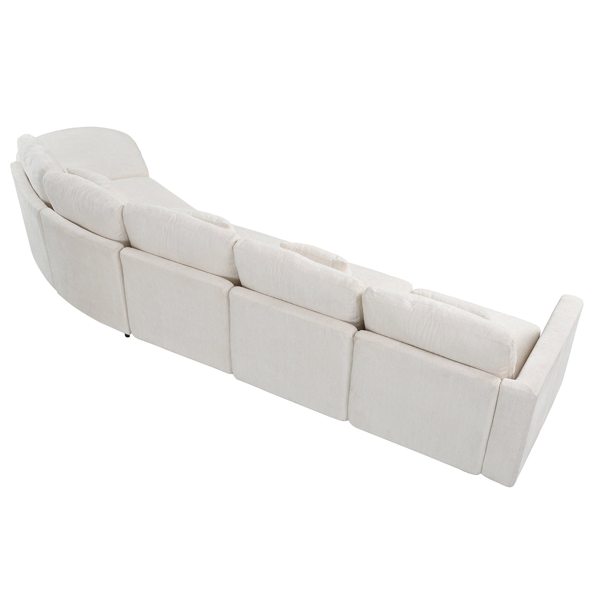 U_Style Modern 5-Seater Curved Modular Sectional Sofa beige fabric HouseOfZazla on Tampa Home & Garden Store